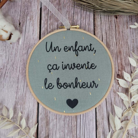 Tambour décoratif "Un enfant, ça invente le bonheur."